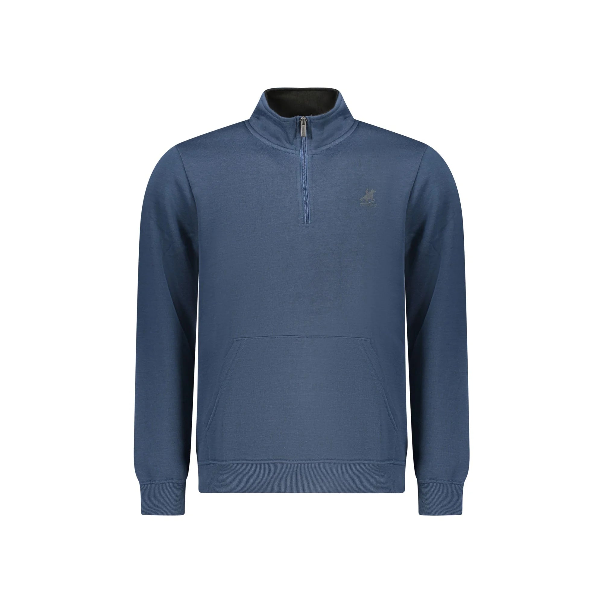 U.S. Grand Felpa Uomo Blu Mezza Zip Felpata Tascone Stampa Logo Felpe - foto prodotto